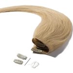 اکستنشن موی بلوند ابریشمی صاف 100% طبیعی - Image 4