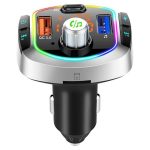 فرستنده بلوتوث FM و شارژر خودرو با نور LED BC63 RGB