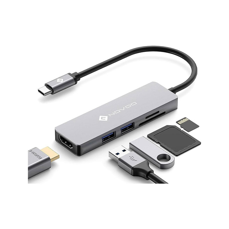 NOVOO-brand-5-in-1-aluminum-dock.jpg داک آلومینیومی 5 در 1 برند NOVOO - Image 1