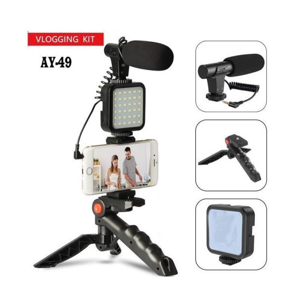 کیت فیلم برداری سلفی همراه با میکروفن AY-49