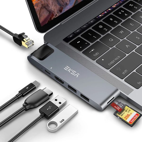 هاب 7 پورت EKSA مخصوص مک بوک با کیفیت 4K