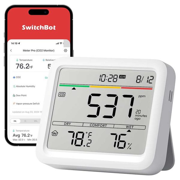 آشکار سازCO2 هوشمند SwitchBot مدل Meter Pro