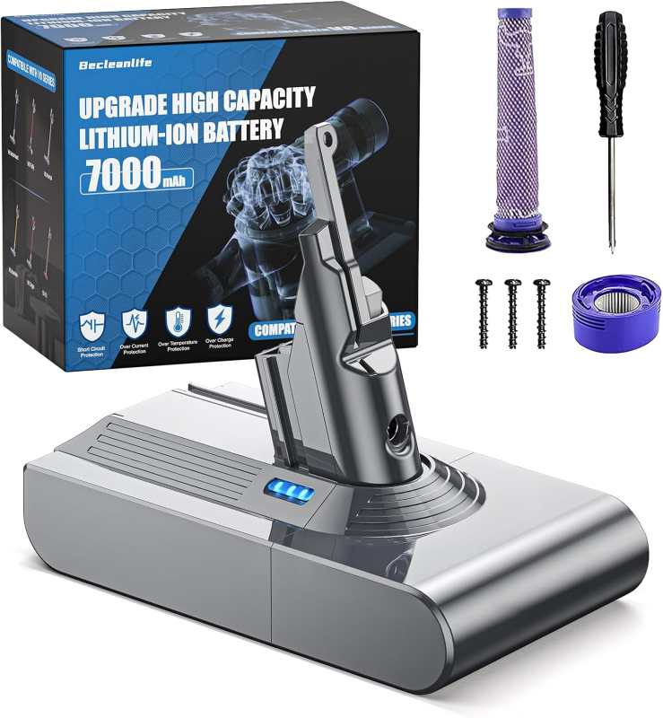 1-193-2.jpg باتری جارو شارژی دایسون V8 و SV10 با ظرفیت 7000 میلیآمپر ساعت - تصویر 1