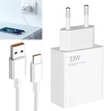 شارژر دیواری 1 پورت USB 33W  با کابل type-C به USB  برند gvkrlxz  مدل mdy-12-eh