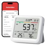 دستگاه اندازه‌گیری کیفیت هوا و دی‌اکسید کربن 5 در 1 هوشمند برند SwitchBot مدل Meter Pro CO2 Monitor