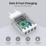 شارژر دیواری (هاب شارژر)  4 پورت USB مدلRE-QC40W - Image 3