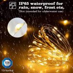 چراغ‌های رشته‌ای LED برند KOOPOWER  بسته 2 عددی، 100 عدد لامپ LED با تایمر باتری، سیم نقره‌ای 10 متری + کابل 1 متری - Image 5