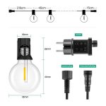 ریسه نوری فضای باز 22 متری 2700 کلوین برند Eisaro مدل G40 - Image 6