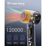 سشوار حرفه‌ای 120000 دور یونی با دیفیوزر و کنترل دمای هوشمند برند Bopcal مدل ZCY887-C - Image 6