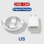 شارژر آیفون ۱۲ واتی همراه با کابل 1 متری USB به لایتینگ - Image 2