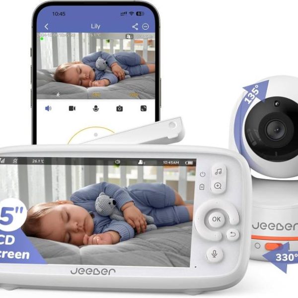 پیجر تصویری اتاق کودک مانیتور هوشمند وای فای برند jeeber مدل ‎VB805Pro