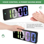 ساعت رومیزی دیجیتال مدل 6.5 اینچی LED با نمایش دما، تاریخ و کنترل صوتی برند zerotop مدل GH0725 - Image 4