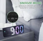 ساعت رومیزی دیجیتال مدل 6.5 اینچی LED با نمایش دما، تاریخ و کنترل صوتی برند zerotop مدل GH0725 - Image 3