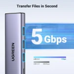 هاب 5 پورت UGREEN مدل CM511 - تصویر 3