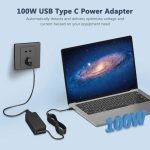 شارژر لپ تاپ USB C آداپتور 100 وات AC برای Lenovo، ThinkPad، HP، Asus، Acer، MacBook، MSI، Dell، Toshiba، Chromebook - Image 7