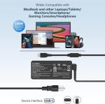 شارژر لپ تاپ USB C آداپتور 100 وات AC برای Lenovo، ThinkPad، HP، Asus، Acer، MacBook، MSI، Dell، Toshiba، Chromebook - Image 5